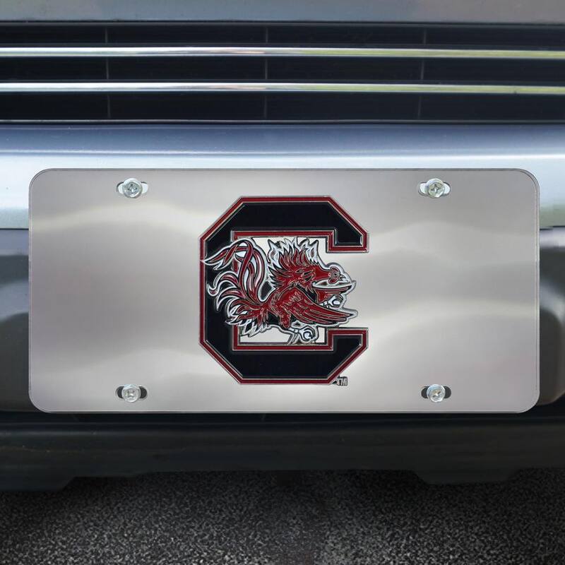 FANMATS 6 in. x 12 in. NCAA University of South Carolina Stainless Steel Die Cast License Plate - 24526