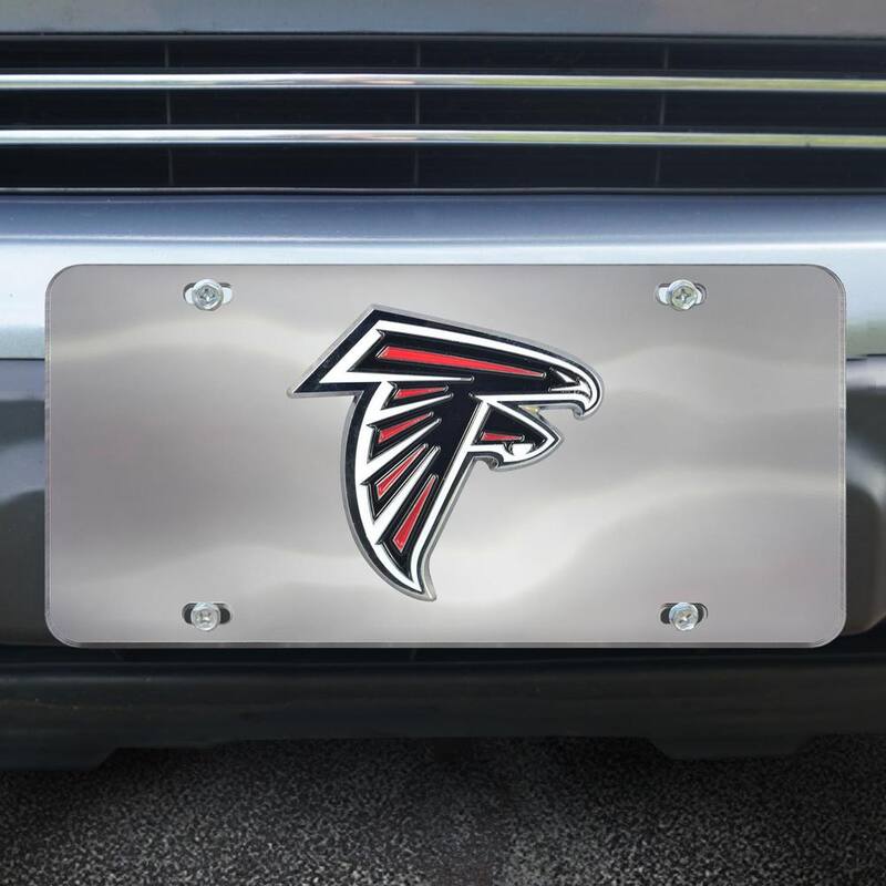 FANMATS 6 in. x 12 in. NFL Atlanta Falcons Stainless Steel Die Cast License Plate - 24534