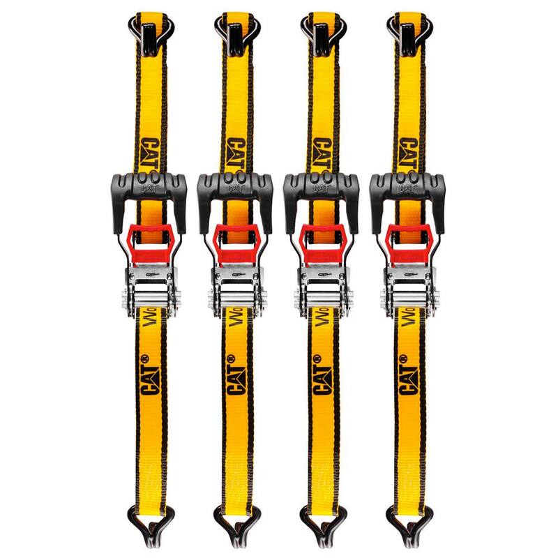 CAT 12 ft. x 1-1/4 in. 1000 lbs. Heavy-Duty Ratchet Tie Down Set (4-Piece) - 980105N