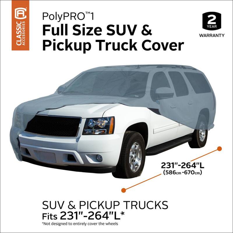 Classic Accessories OverDrive PolyPRO 1 264 in. L x 80 in. W x 72 in. H Full-Size SUV and Pickup Cover - 10-114-261001-RT