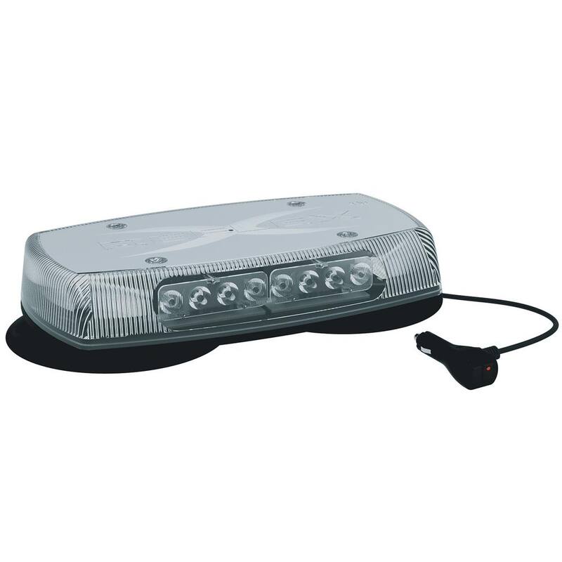 ECCO SAE Class 1 Clear Lens LED Minibar with Amber/Clear LEDs Temporary Mount - 5590CAC-VM