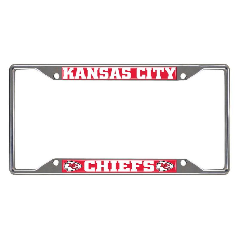 FANMATS NFL - Kansas City Chiefs Chromed Stainless Steel License Plate Frame - 21376