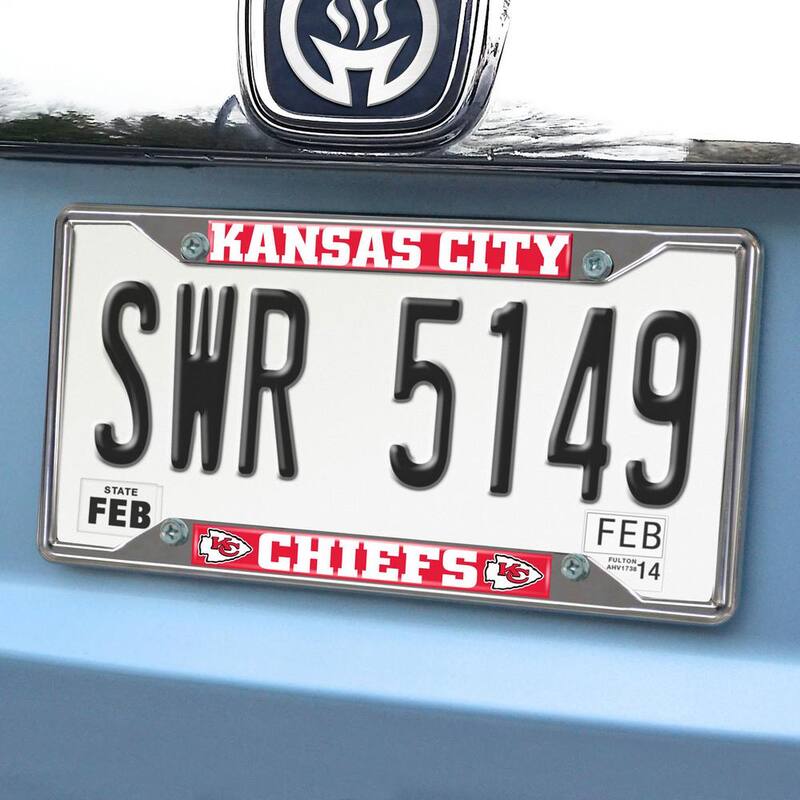 FANMATS NFL - Kansas City Chiefs Chromed Stainless Steel License Plate Frame - 21376