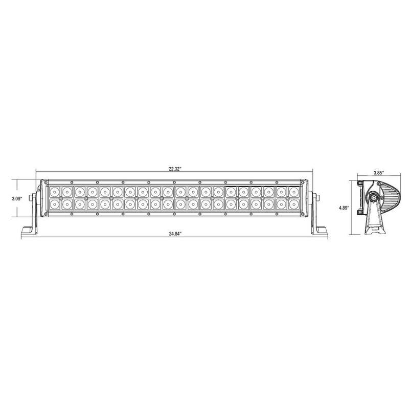 Buyers Products Company 22.5 in. Truck UTV Curved Mount LED Flood Spot Combo Light Bar - 1492172