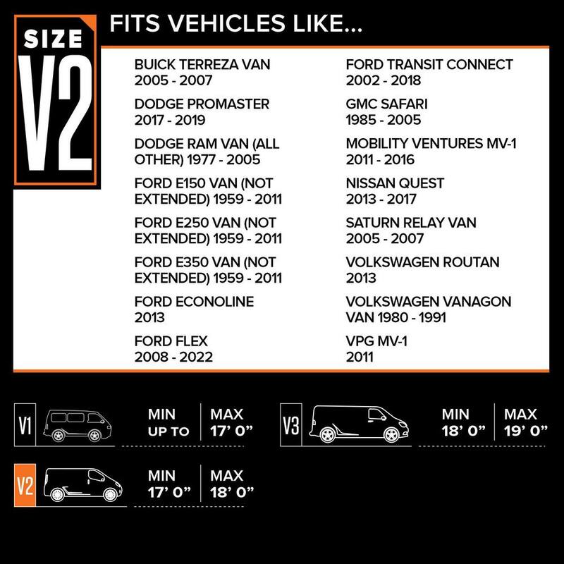 Budge Lite 216 in. x 72 in. x 72 in. Size V2 Van Cover - VB-2