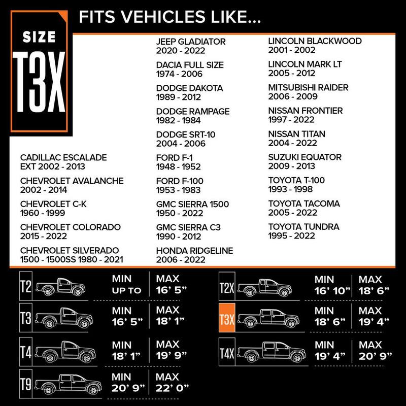 Budge Protector III 232 in. x 70 in. x 60 in. Truck Cover Size T3X - 3LTF3X