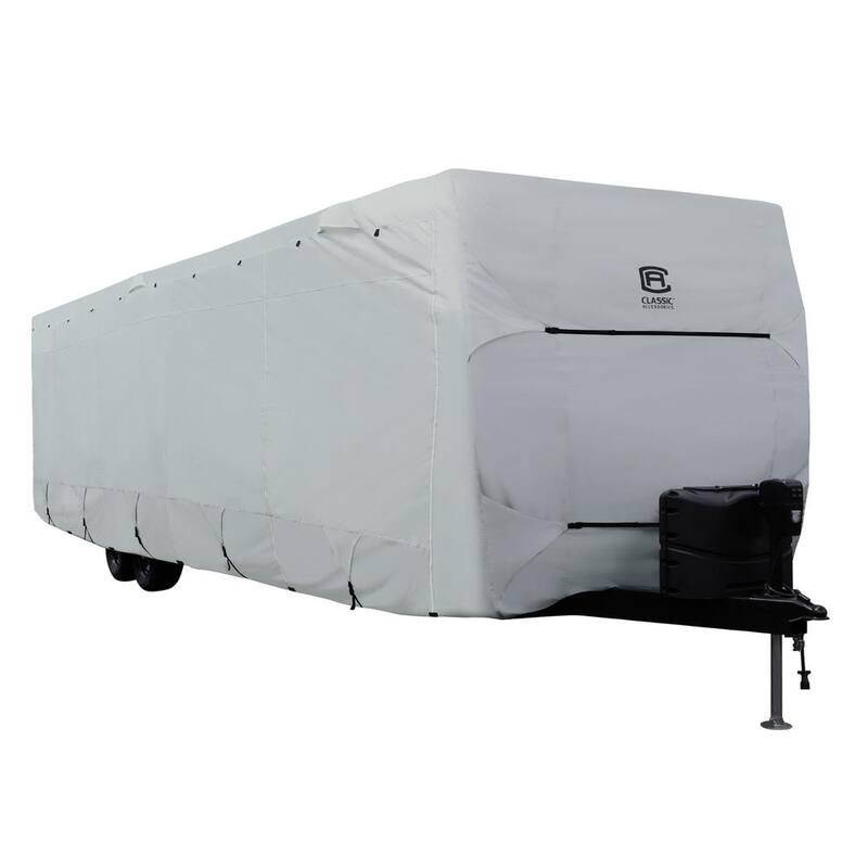 Classic Accessories PermaPRO 462 in. L x 102 in. W x 110 in. H Deluxe Travel Trailer Cover - 80-326-211001-RT