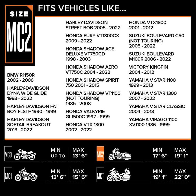 Budge Indoor Stretch 114 in. x 44 in. x 44 in. Black Motorcycle Cover Size MC-2 - MC095003004