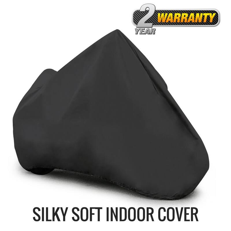 Budge Indoor Stretch 114 in. x 44 in. x 44 in. Black Motorcycle Cover Size MC-2 - MC095003004
