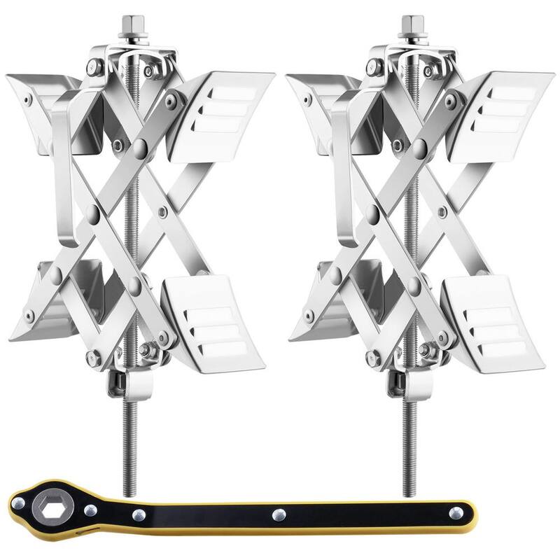 VEVOR 2PCS Wheel Chock Stabilizer X-shaped Wheel Chock with Ratchet Wrench for Camper Trailer RV Truck 1.5 in. to 10 in. Tire - CLWDQXBZXSDDXO4ZMV0