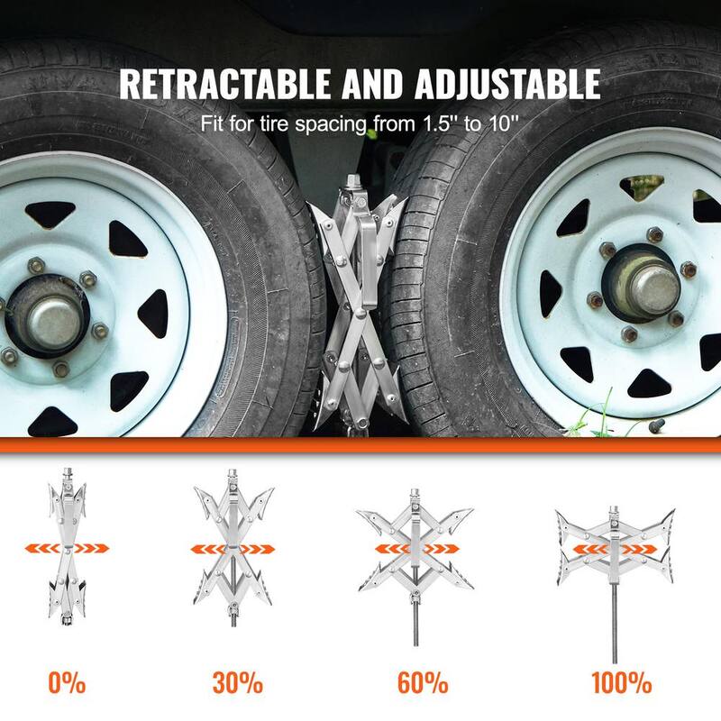 VEVOR 2PCS Wheel Chock Stabilizer X-shaped Wheel Chock with Ratchet Wrench for Camper Trailer RV Truck 1.5 in. to 10 in. Tire - CLWDQXBZXSDDXO4ZMV0