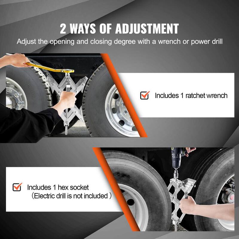 VEVOR 2PCS Wheel Chock Stabilizer X-shaped Wheel Chock with Ratchet Wrench for Camper Trailer RV Truck 1.5 in. to 10 in. Tire - CLWDQXBZXSDDXO4ZMV0