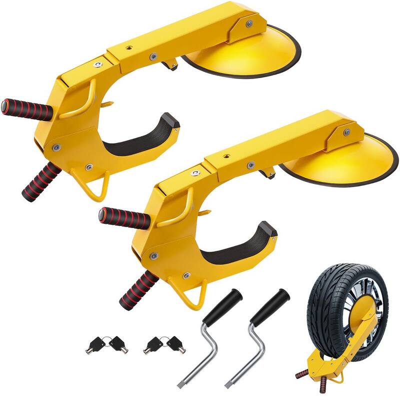 VEVOR Wheel Lock Clamp 2-Pack Trailer Wheel Lock Heavy-Duty Anti Theft Tire Lock Adjustable Tire Boot Lock for Cars, yellow - XPSLTS2J00007KCB3V0