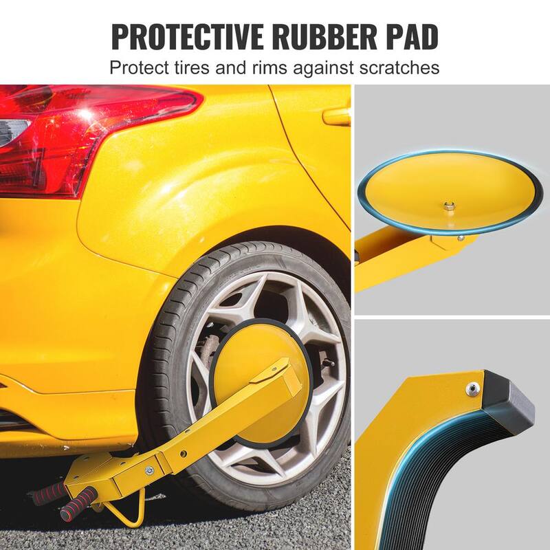 VEVOR Wheel Lock Clamp 2-Pack Trailer Wheel Lock Heavy-Duty Anti Theft Tire Lock Adjustable Tire Boot Lock for Cars, yellow - XPSLTS2J00007KCB3V0