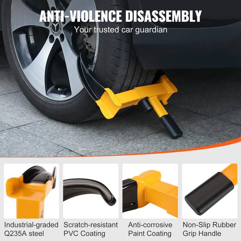 VEVOR Wheel Lock, 2 Packs Universal Wheel Clamp Lock, Adjustable Anti Theft Trailer Lock Wheel Clamp, Heavy-duty Steel Tire - JQSLTS2J0000HVGE2V0-0702
