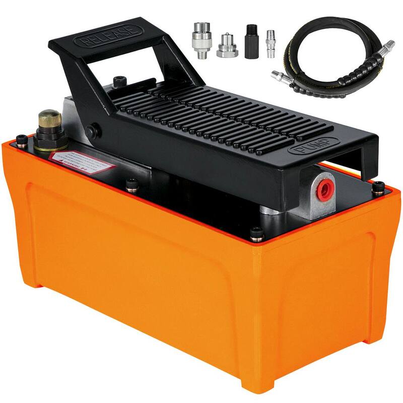 VEVOR Air Hydraulic Foot Pump 10000 PSI Air Treadle Foot Actuated Reservoir 1/2 Gal. for Auto Body Frame Machines Pulling Post - QDJTSYYB000000001V0