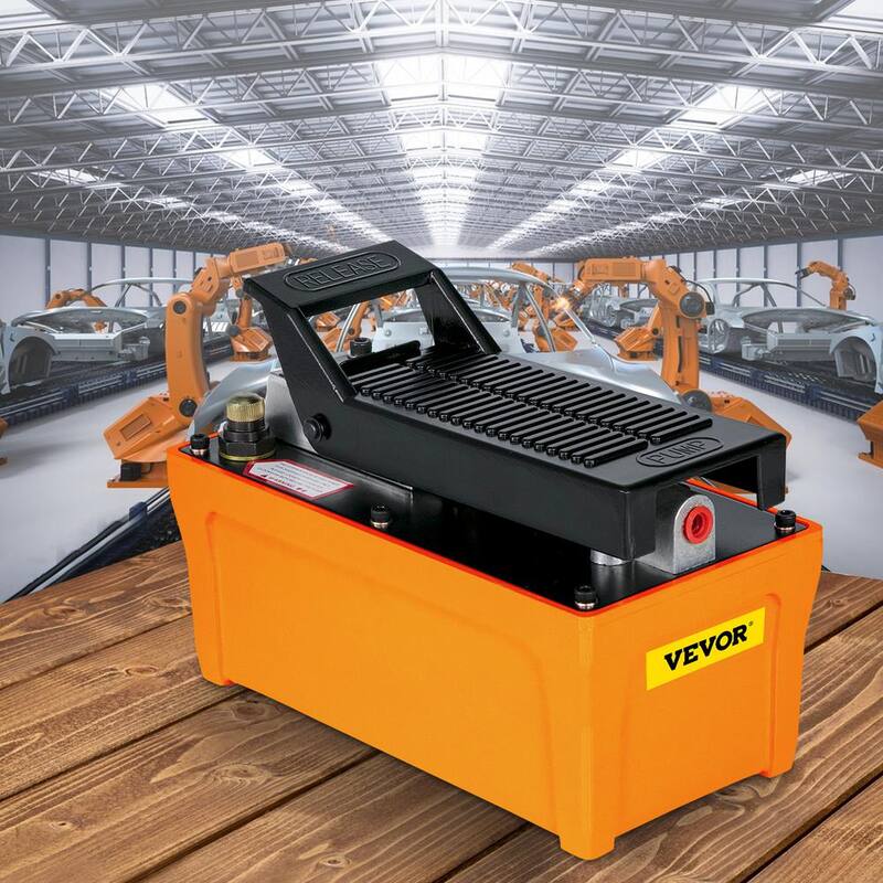 VEVOR Air Hydraulic Foot Pump 10000 PSI Air Treadle Foot Actuated Reservoir 1/2 Gal. for Auto Body Frame Machines Pulling Post - QDJTSYYB000000001V0