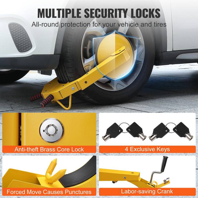 SKYSHALO Wheel Lock Clamp, 2-Pack Trailer Wheel Lock, Heavy-Duty Anti Theft Tire Lock, Adjustable Tire Boot Lock Tire Claw - XPSLTS2J00007KCB3V0-0711