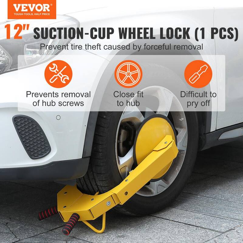 VEVOR Wheel Lock Clamp 1-Pack Trailer Wheel Lock Heavy-Duty Anti Theft Tire Lock Adjustable Tire Boot Locks for Cars SUVs - XPSLTS1J0000E14V9V0-0702