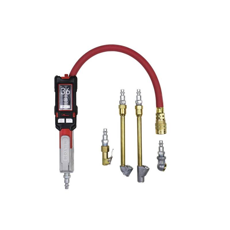 Milton Industries, Inc. Milton Digital Tire Inflator Pressure Gauge with Multi-Air Chuck Air Hose Kit (0-160 PSI) ± 0.05% Accuracy - s-580eKIT