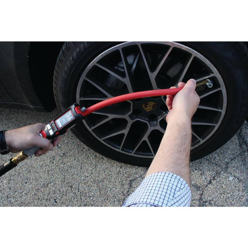 Milton Industries, Inc. Milton Digital Tire Inflator Pressure Gauge with Multi-Air Chuck Air Hose Kit (0-160 PSI) ± 0.05% Accuracy - s-580eKIT
