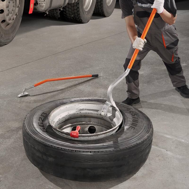 VEVOR Tire Mount Demount Tool 22.5 in. to 24.5 in. Steel Tire Changer Mount Demount Removal Tool w/Extra Bead Keeper, Orange - LTCZJHSPS0AF6F9BYV0