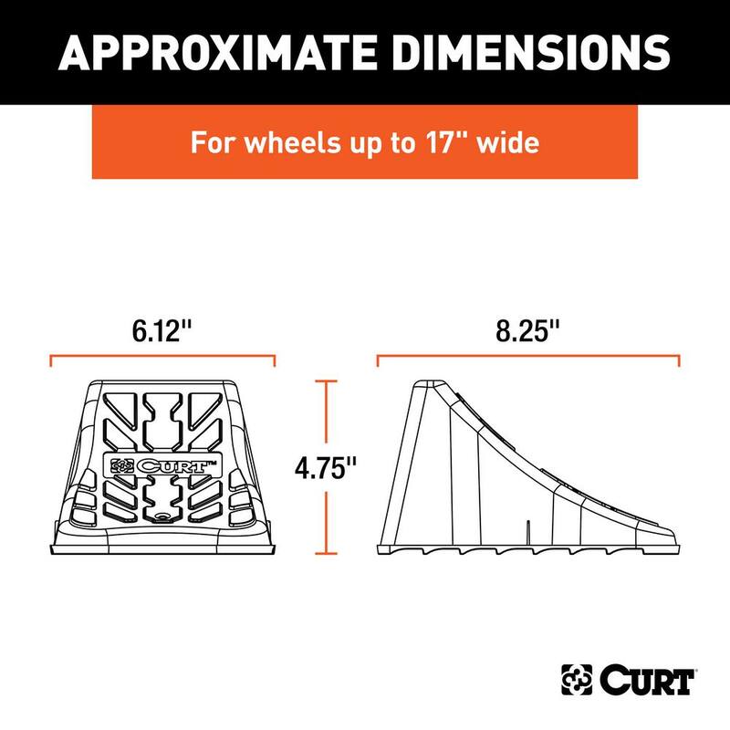 CURT Wheel Chock Set (Up to 17" Wide Wheels) - 22800