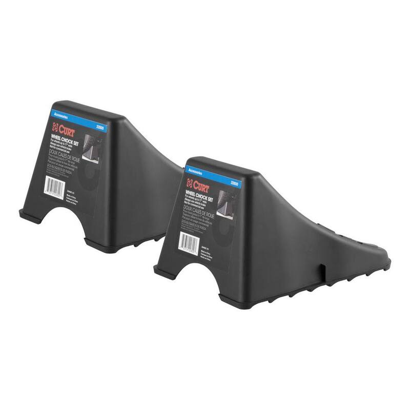 CURT Wheel Chock Set (Up to 17" Wide Wheels) - 22800