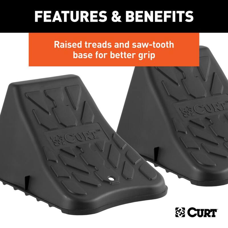 CURT Wheel Chock Set (Up to 17" Wide Wheels) - 22800