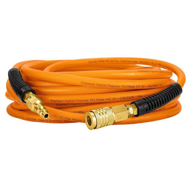 Freeman Digital Tire Inflator with High Flow Blow Gun and 1/4 in. x 50 ft. PU Polymer Hybrid Air Hose Kit - PHIBGK