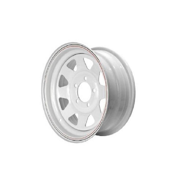 LOADSTAR 2040 lb. Load Capacity White with Stripe Eight Spoke Steel Wheel Rim - 20352