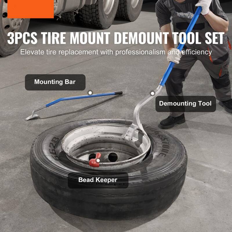 VEVOR Truck Tire Changer Mount Demount Tool 22.5 in. to 24.5 in. Radial Bias Ply/Tubeless Tire with Extra Bead Keeper, Blue - LTCZJLSPSA7NIT52RV0