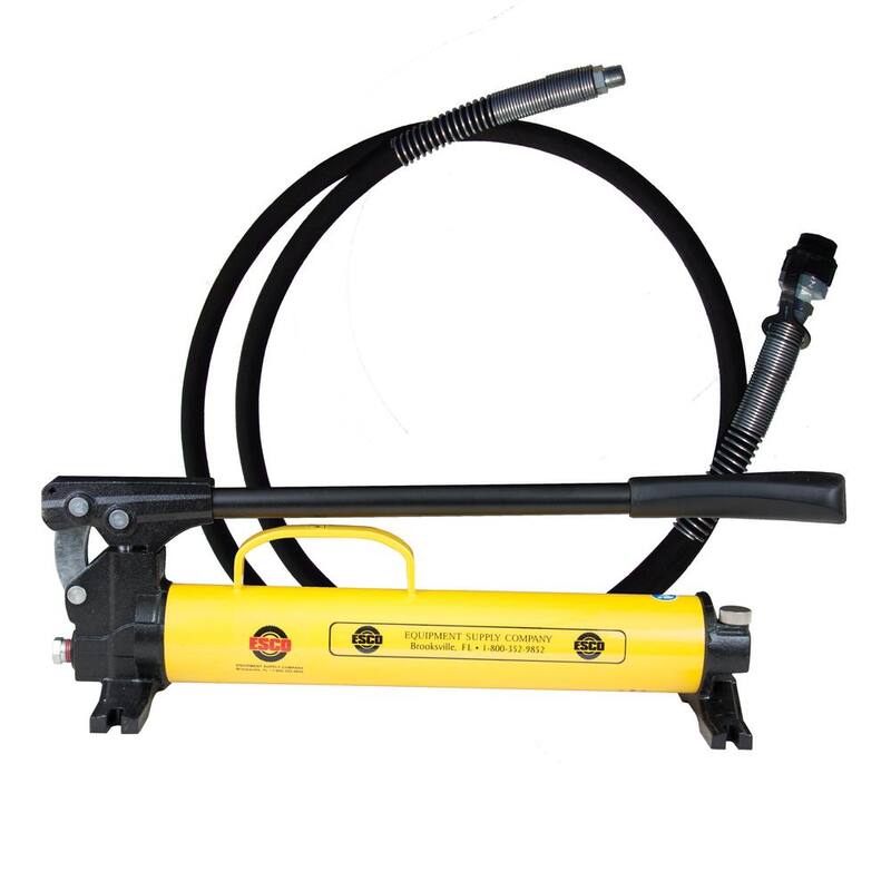 ESCO Hand Operated 1 qt. 10,000 PSI Hydraulic Pump Kit with 8 ft. Hydraulic Hose and Coupler - 10508HC