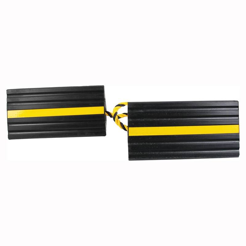 MaxxHaul 9-1/2 in. x 5 in. x 4-1/4 in. Rubber Wheel Chock (2-Pack) - 50019