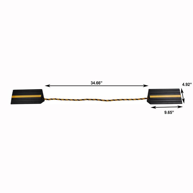 MaxxHaul 9-1/2 in. x 5 in. x 4-1/4 in. Rubber Wheel Chock (2-Pack) - 50019