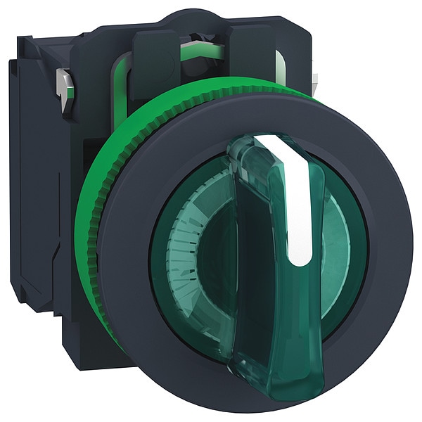 Schneider Electric SelectorSwitch, Iluminado, 3 posiciones, 30mm, Verde - XB5FK133B5