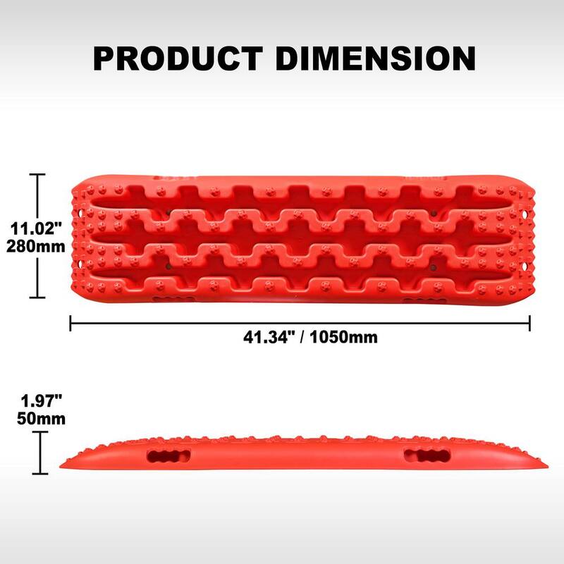 Big Red 41 in. Off-Road Traction Boards, Recovery Tracks, and Traction Mat Set: Ideal for Snow, Mud and Sand Rescue, Red - ATW4212R