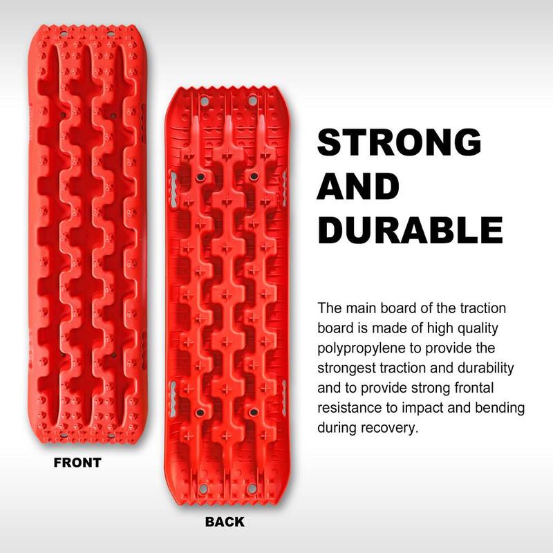 Big Red 41 in. Off-Road Traction Boards, Recovery Tracks, and Traction Mat Set: Ideal for Snow, Mud and Sand Rescue, Red - ATW4212R