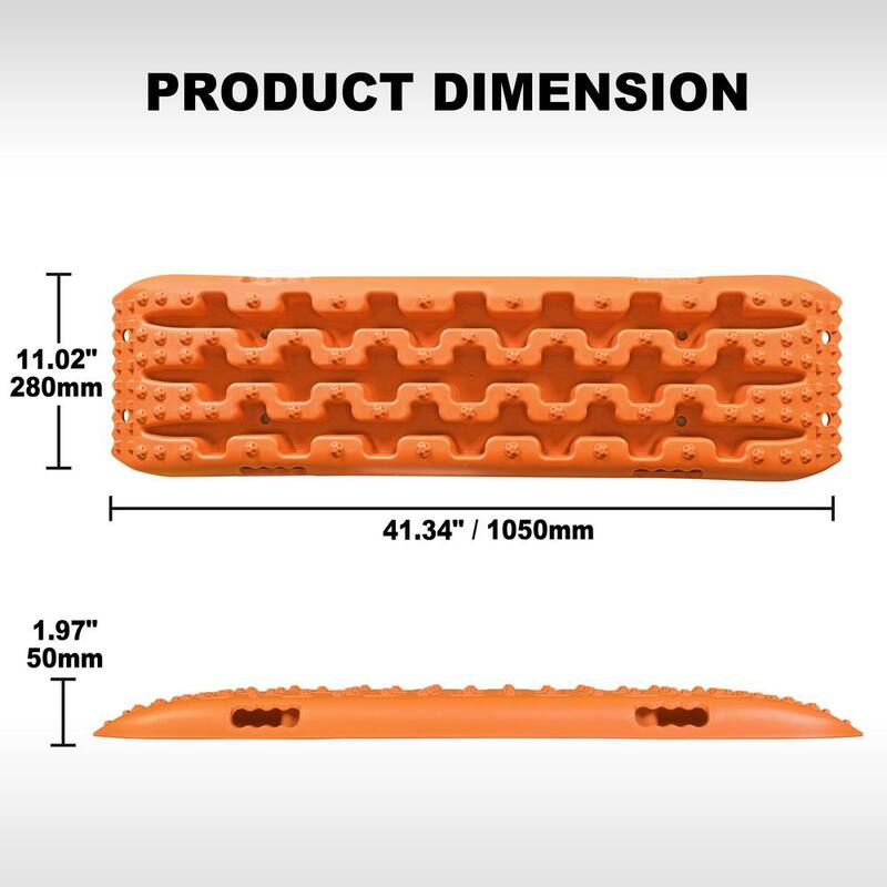 Big Red 41 in. Off-Road Traction Boards, Recovery Tracks, and Traction Mat Set: Ideal for Snow, Mud and Sand Rescue, Orange - ATW4212O