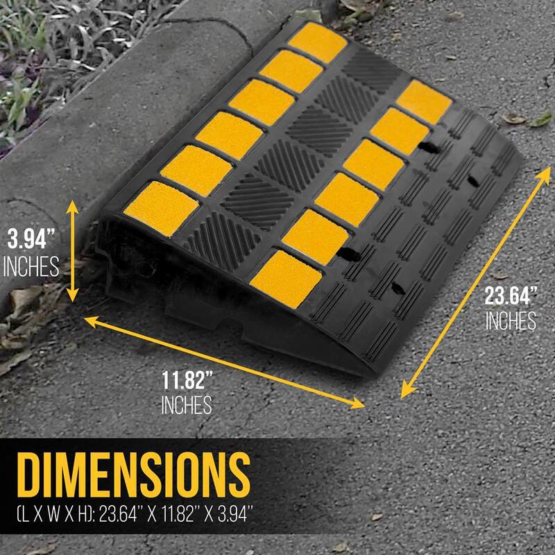 Pyle Car/Truck Curb Ramps Vehicle Curb-Side Bridge Kit (Pair) - PCRBDR44
