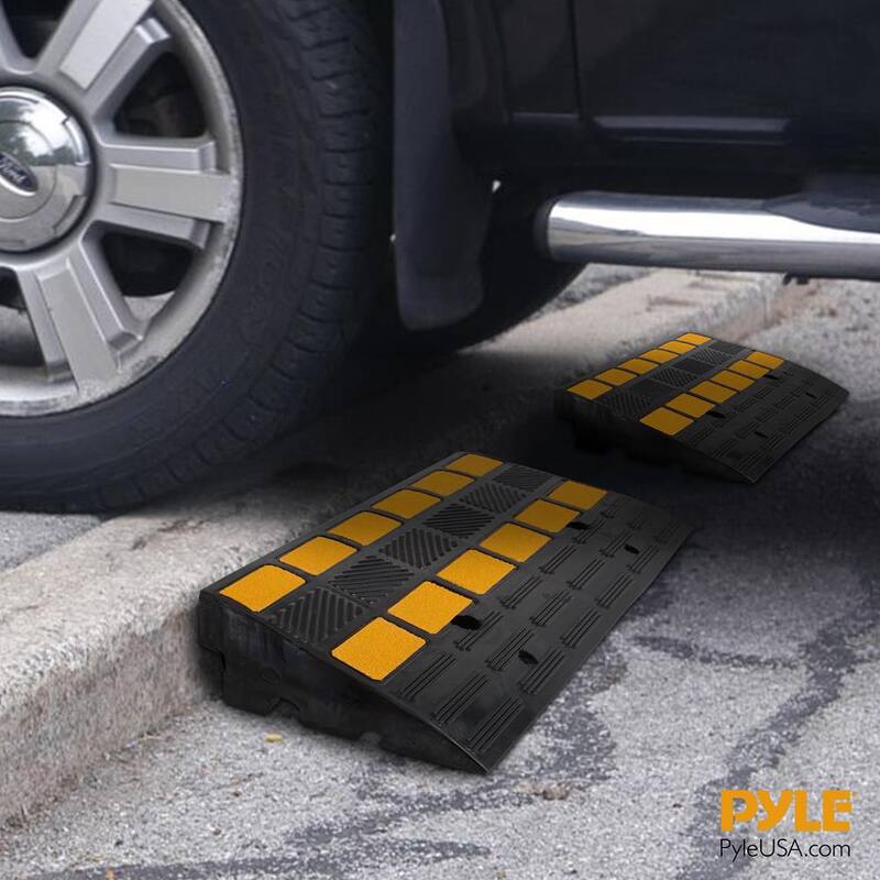 Pyle Car/Truck Curb Ramps Vehicle Curb-Side Bridge Kit (Pair) - PCRBDR44