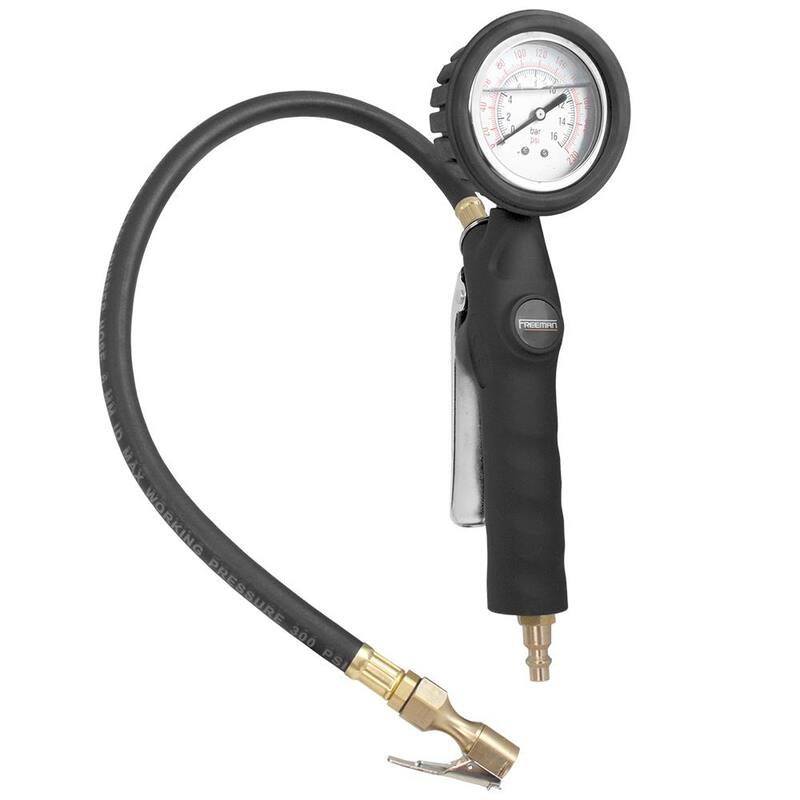 Freeman Analog Tire Inflator with Oil-Filled Pressure Gauge - FS4ATI