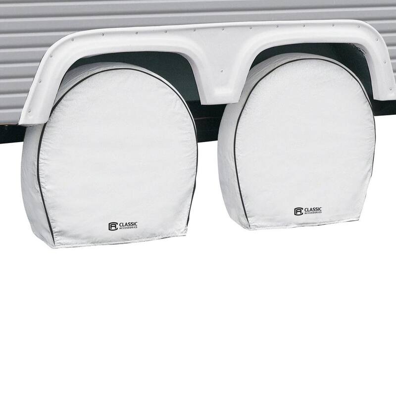 Classic Accessories White Deluxe RV Wheel Cover, 24" - 27" Diameter, 8.5" Tire Width - 80-221-152302-00