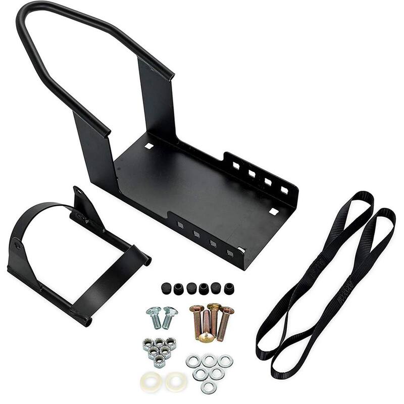 Camco Motorcycle Wheel Chock Mount with Handlebar Straps & Universal Tire Fit - 66100-CAMCO