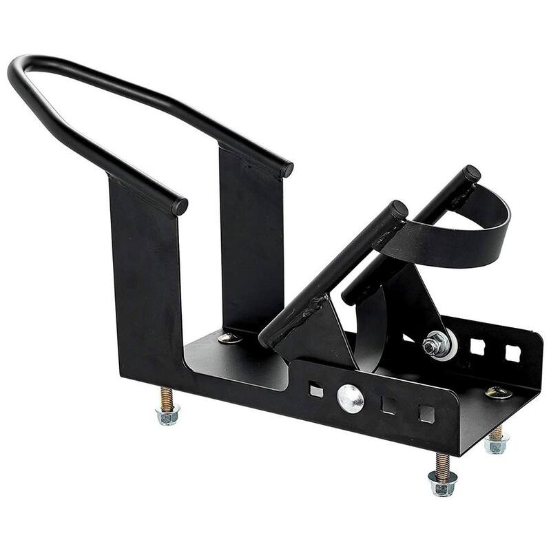 Camco Motorcycle Wheel Chock Mount with Handlebar Straps & Universal Tire Fit - 66100-CAMCO