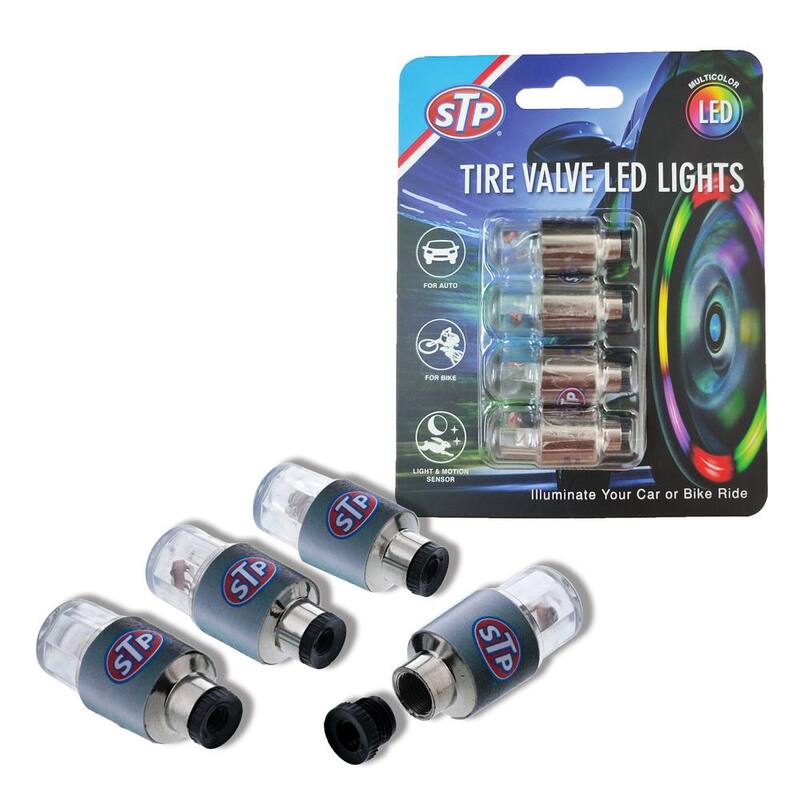 STP Tire Valve Multi-Color LED Lights For Cars, Motorcycles and Bicycles (4-Pack) - SEL1-1007-RGB