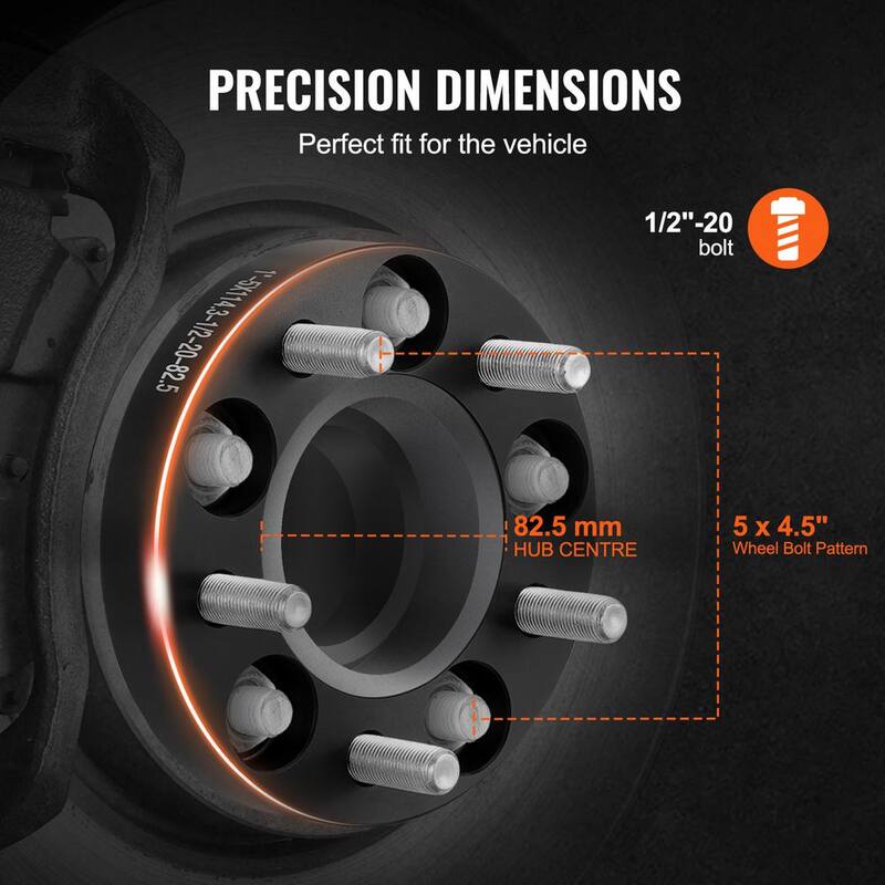 VEVOR Wheel Spacers, Wheel Adapters, 5 Lug Forged Spacer, Fit for 1984-2013 Jeep and Ford, 4 PCS Black - LSSFLP1YC5X4IY3OQV0