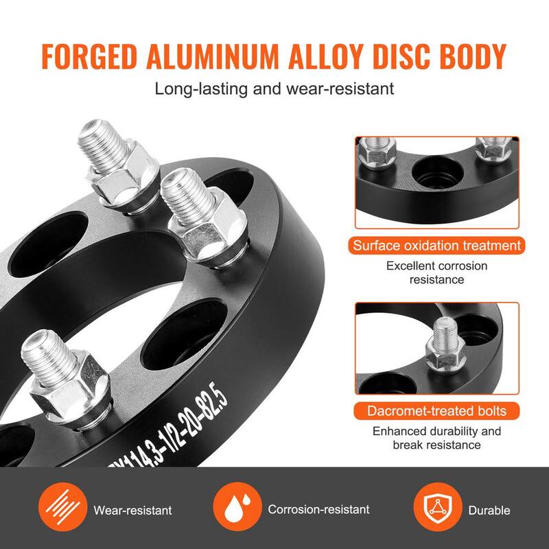 VEVOR Wheel Spacers, Wheel Adapters, 5 Lug Forged Spacer, Fit for 1984-2013 Jeep and Ford, 4 PCS Black - LSSFLP1YC5X4IY3OQV0
