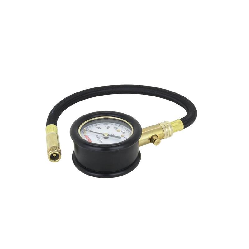 Accu-Gage Tire Pressure Gauge 11 in. Braided Air Hose Straight Air Chuck 100 PSI - RH100X