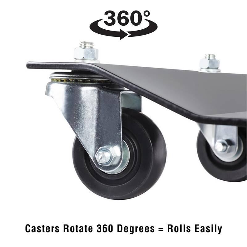 Unbranded Premium Wheel Dollies - Set of 4 Solid Steel Tire Skates with 3 in. Swivel Casters - 1500 lbs. Capacity (Black) - 612222VMH